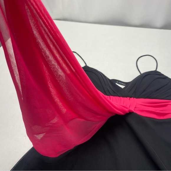 B. Smart Y2K Black and Pink Ruched Sundress Sleeveless Size 7/8 Knee Length - Picture 6 of 12